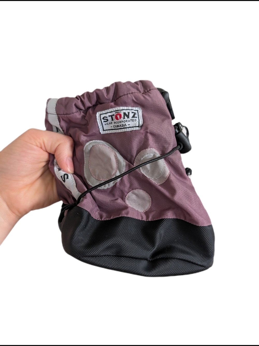 Stonz Kids Waterproof Booties in Mauve with Black Sole